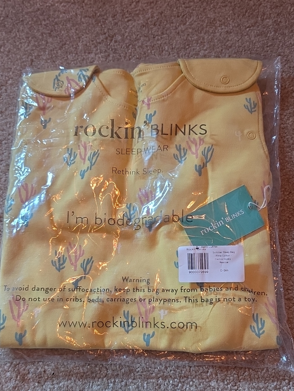 Yellow Coral Print Sleep Sack for Kids